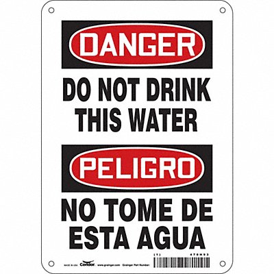 CONDOR 470H93 Safety Sign 10 inx7 in Polyethylene