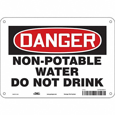 CONDOR 470H97 Safety Sign 7 in x 10 in Aluminum