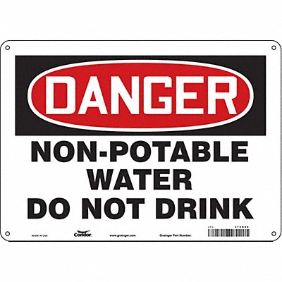 CONDOR 470H98 Safety Sign 10 inx14 in Aluminum