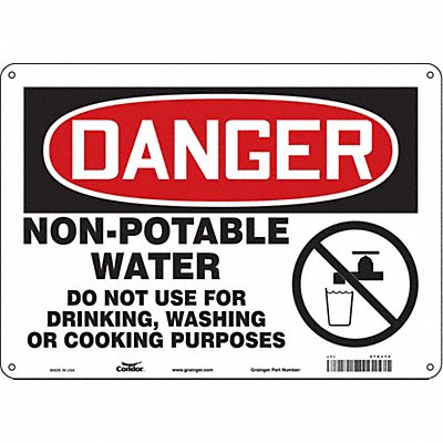 CONDOR 470J14 Safety Sign 10 in x 14 in Aluminum