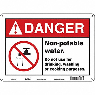 CONDOR 470J32 Safety Sign 10 in x 14 in Polyethylene