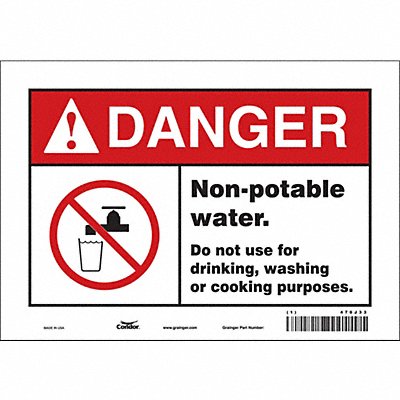 CONDOR 470J33 Safety Sign 7 in x 10 in Vinyl
