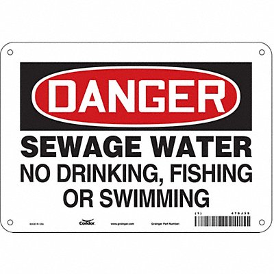 CONDOR 470J39 Safety Sign 7 in x 10 in Aluminum