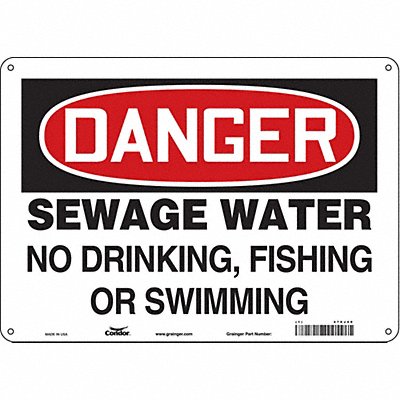 CONDOR 470J40 Safety Sign 10 in x 14 in Aluminum