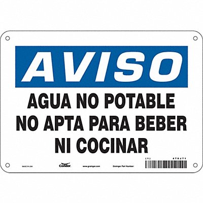 CONDOR 470J71 Safety Sign 7 in x 10 in Aluminum