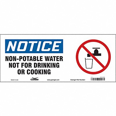 CONDOR 470J88 Safety Sign 7 in x 17 in Vinyl