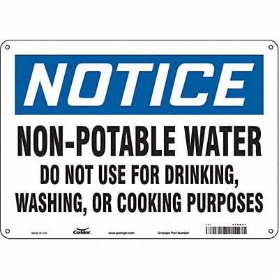 CONDOR 470K07 Safety Sign 10 in x 14 in Aluminum