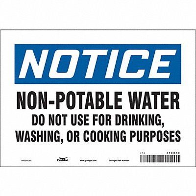 CONDOR 470K10 Safety Sign 7 in x 10 in Vinyl