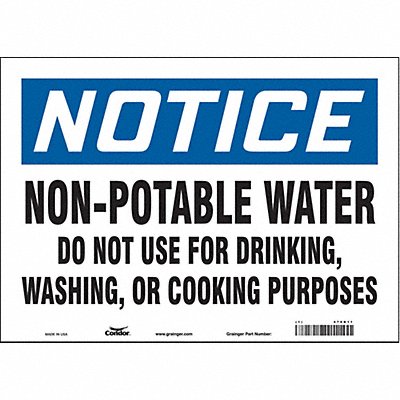 CONDOR 470K11 Safety Sign 10 in x 14 in Vinyl