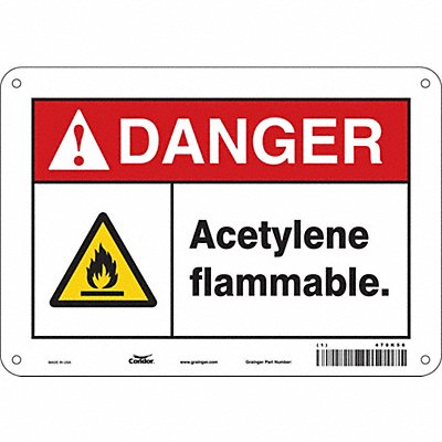 CONDOR 470K56 Safety Sign 7 in x 10 in Polyethylene