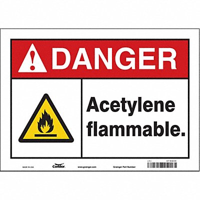 CONDOR 470K59 Safety Sign 10 in x 14 in Vinyl