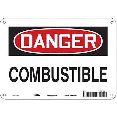 CONDOR 470K60 Safety Sign 7 in x 10 in Aluminum