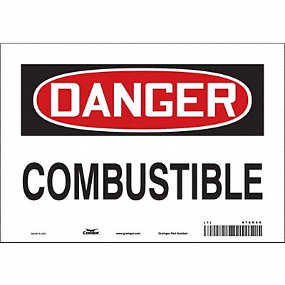 CONDOR 470K64 Safety Sign 7 in x 10 in Vinyl