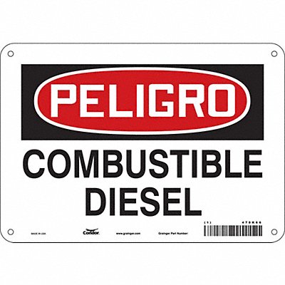 CONDOR 470K66 Safety Sign 7 in x 10 in Aluminum