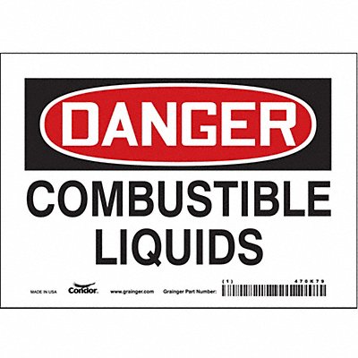 CONDOR 470K79 Safety Sign 5 inx7 in Vinyl