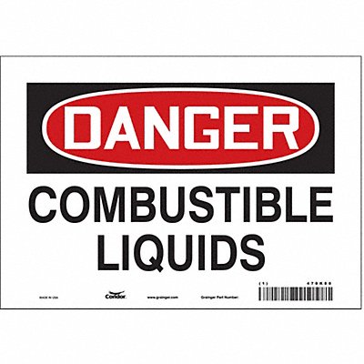 CONDOR 470K80 Safety Sign 7 inx10 in Vinyl