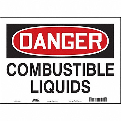 CONDOR 470K81 Safety Sign 10 inx14 in Vinyl