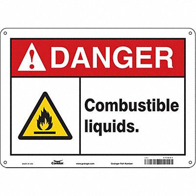 CONDOR 470K93 Safety Sign 10 in x 14 in Polyethylene