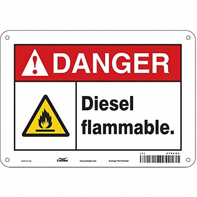 CONDOR 470L03 Safety Sign 7 in x 10 in Aluminum