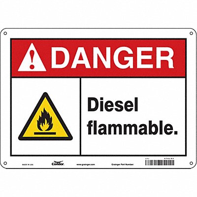 CONDOR 470L04 Safety Sign 10 inx14 in Aluminum
