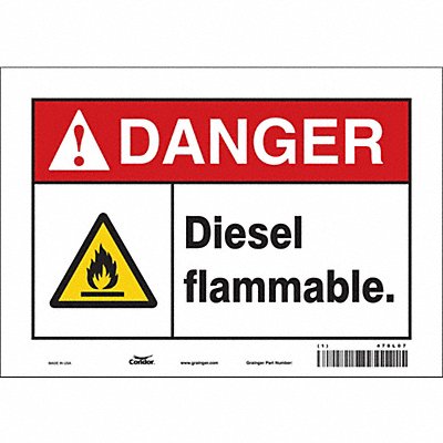 CONDOR 470L07 Safety Sign 7 inx10 in Vinyl