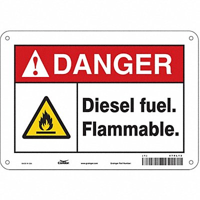 CONDOR 470L12 Safety Sign 7 inx10 in Polyethylene