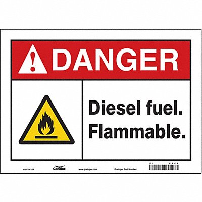 CONDOR 470L16 Safety Sign 10 inx14 in Vinyl