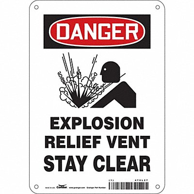 CONDOR 470L27 Safety Sign 10 in x 7 in Aluminum