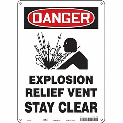 CONDOR 470L30 Safety Sign 14 in x 10 in Polyethylene