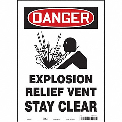 CONDOR 470L32 Safety Sign 14 in x 10 in Vinyl