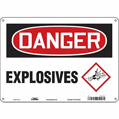 CONDOR 470L46 Safety Sign 10 in x 14 in Aluminum