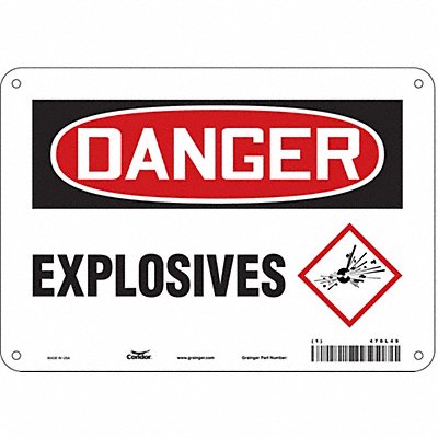 CONDOR 470L49 Safety Sign 7 inx10 in Polyethylene