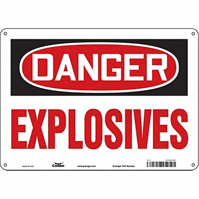 CONDOR 470L54 Safety Sign 10 inx14 in Aluminum