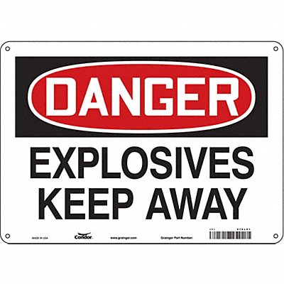 CONDOR 470L61 Safety Sign 10 in x 14 in Aluminum