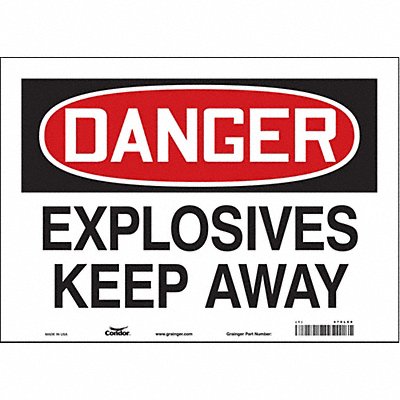 CONDOR 470L68 Safety Sign 10 in x 14 in Vinyl