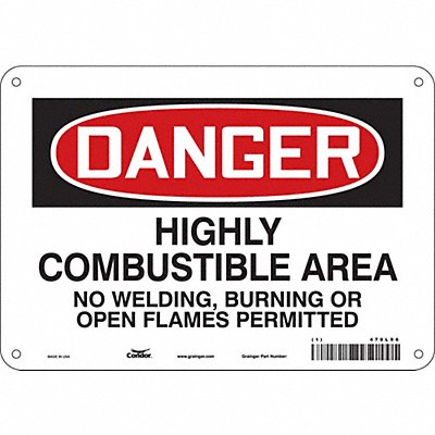 CONDOR 470L96 Safety Sign 7 in x 10 in Aluminum