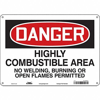 CONDOR 470M02 Safety Sign 10 inx14 in Polyethylene