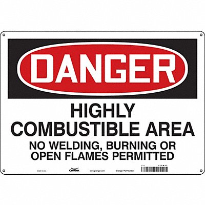 CONDOR 470M03 Safety Sign 14 inx20 in Polyethylene