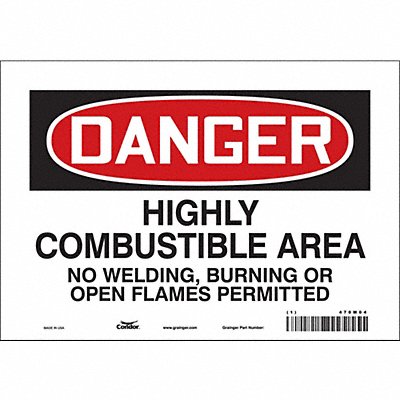 CONDOR 470M04 Safety Sign 7 in x 10 in Vinyl