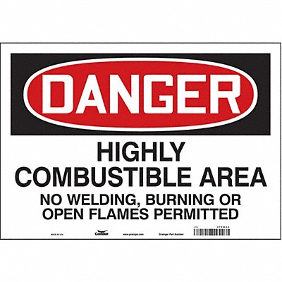 CONDOR 470M06 Safety Sign 14 inx20 in Vinyl