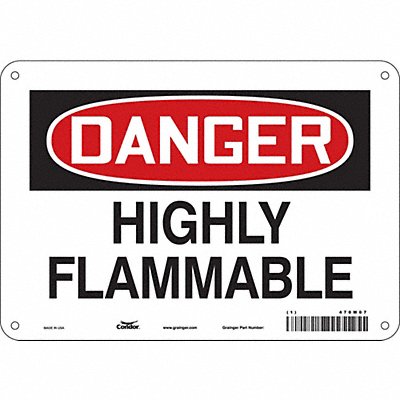 CONDOR 470M07 Safety Sign 7 in x 10 in Aluminum