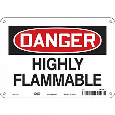 CONDOR 470M09 Safety Sign 7 in x 10 in Polyethylene