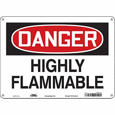 CONDOR 470M10 Safety Sign 10 in x 14 in Polyethylene