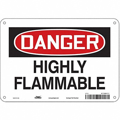 CONDOR 470M11 Safety Sign 7 in x 10 in Vinyl
