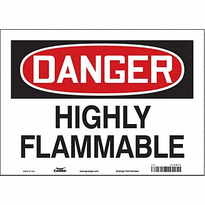 CONDOR 470M12 Safety Sign 10 inx14 in Vinyl