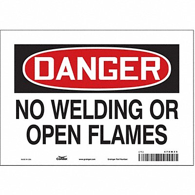 CONDOR 470M35 Safety Sign 7 in x 10 in Vinyl