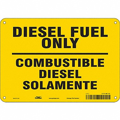 CONDOR 470M52 Safety Sign 7 in x 10 in Polyethylene