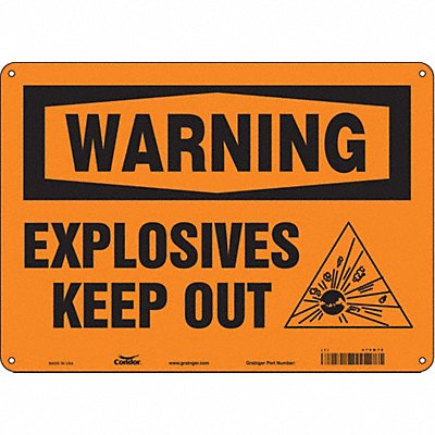 CONDOR 470M75 Safety Sign 10 in x 14 in Aluminum