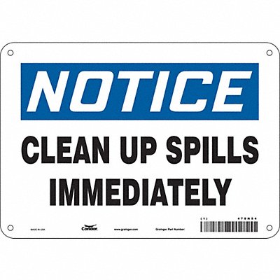 CONDOR 470N54 Safety Sign 7 in x 10 in Aluminum