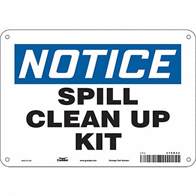 CONDOR 470N62 Safety Sign 7 in x 10 in Polyethylene